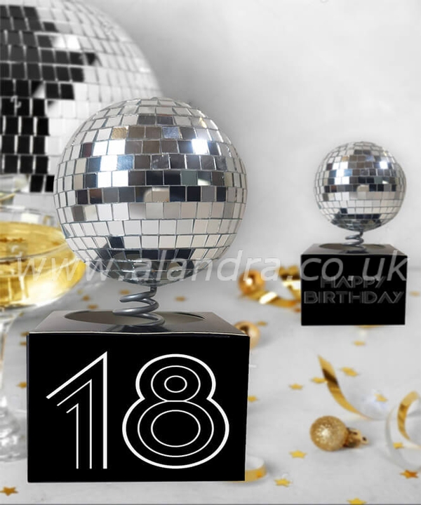 Disco Ball Personalised Table Centres 2 Piece Set